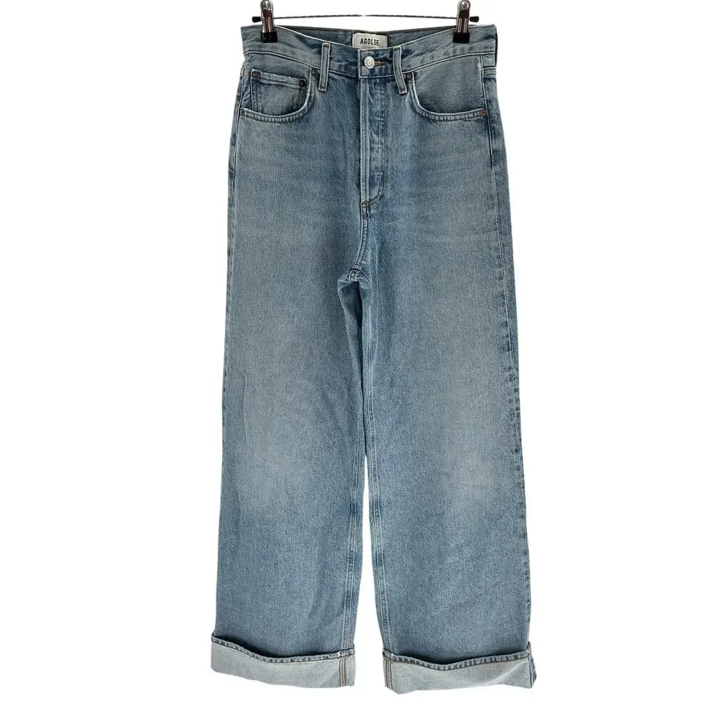 Agolde Relaxed Blue Dame Denim Jeans Size 25 - Picture 2 of 4